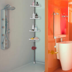 Deuba DELMO teleszkópos zuhanypolc, 92-306cm, fehér Deuba