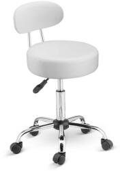 Casaria ROLAND háttámlás görgős puff, Ø35cm, fehér Casaria