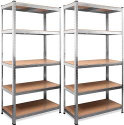 Monzana HEAVY nagy teherbírású polc, 2 darab, max 875kg, 90x40x180cm, ezüst
