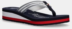 Tommy Hilfiger flip-flop IM TH SIGNATURE BEACH SANDAL sötétkék, női, éksarkú, FW0FW08369 - sötétkék Női 37