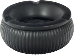 Gastro Scrumieră din porțelan, 3 tăieturi, cu caneluri, ø: 150 mm, negru Scrumiera