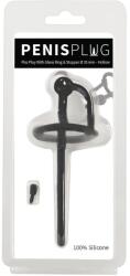  Penisplug - szilikon dilátor makkgyűrűvel (0, 6mm) - fekete - erotikashow