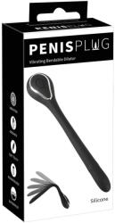  Penis Plug Dilator - akkus, vibrációs dilátor (1cm) - fekete