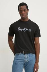 Pepe Jeans pamut póló DORIAN TEE fekete, férfi, nyomott mintás, PM509721 - fekete M