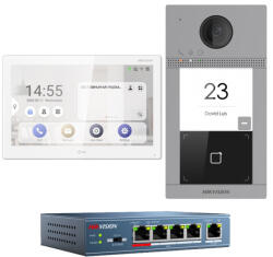 Hikvision DS-KIS604-S 10' Android beltérivel, süllyesztve szerelhető kültéri + PoE switch (CSOMAG-DS-KIS604-S-AW5-F-B)