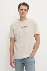 Calvin Klein pamut póló bézs, férfi, mintás, K10K111346 - bézs XL