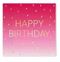 Procos Happy Birhtday szalvéta - rózsaszín (JVL-PNN96625)