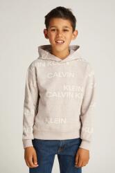 Calvin Klein gyerek melegítőfelső pamutból 0 bézs, mintás, kapucnis, IB0IB02381 - bézs 128