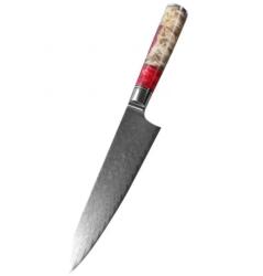 HARAHU Cuțit de bucătărie damasc HA-35095 - Big Chef / Roșu KP35095