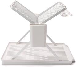 Brabantia SinkSide Foldable Dish Drying Rack összecsukható edényszárító állvány, nagy méretű, 2db evőeszköztartó, világosszürke, 510x420 mm - 139444 (139444)