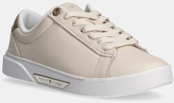 Tommy Hilfiger bőr sportcipő CHIC COURT SNEAKER bézs, FW0FW08382 - bézs Női 40