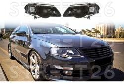 TUNING-TEC Faruri compatibil cu VW Passat B6 3C (2005-2010) Negru (7052)