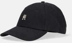 Tommy Hilfiger pamut baseball sapka fekete, nyomott mintás, AW0AW16843 - fekete Univerzális méret