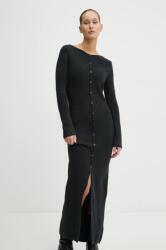 Abercrombie & Fitch gyapjú ruha fekete, maxi, egyenes, KI159-5063 - fekete S