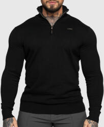 Iron Aesthetics Kötött pulóver cipzárral Iron Aesthetics Tomas, fekete: XXL Fekete