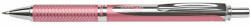 Pentel Zseléstoll, 0, 35 mm, nyomógombos, rózsaszín tolltest, PENTEL "EnerGel BL-407" fekete, ajándék kék tollbetéttel (BL407P-A)