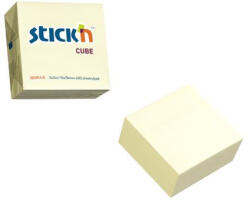 STICK N Öntapadó kockatömb, 76x76mm, 400 lap, STICK N, pasztellsárga (21072) - iroszer24