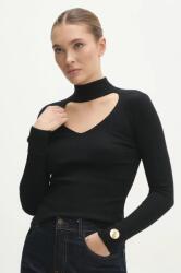 ANSWEAR pulóver könnyű, női, fekete, félgarbó nyakú - fekete S/M - answear - 5 290 Ft