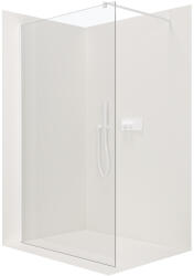 Cerano - Walk-in Onyx L/R zuhanyparaván - kerek támasz - fehér matt, átlátszó üveg - 110x200 cm, CER-CER-482971 (CER-CER-482971)