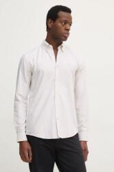HUGO BOSS pamut ing férfi, legombolt galléros, fehér, slim, 50520275 - fehér L