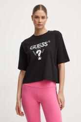 Guess pamut póló AURLIE női, fekete, V4YI06 I3Z14 - fekete XL
