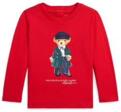 Ralph Lauren gyerek pamut hosszú ujjú felső piros, 310952134001 - piros 70-74