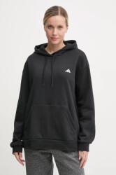 Adidas felső Essentials fekete, női, sima, kapucnis, IW0220 - fekete XS