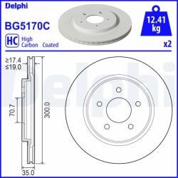DELPHI Disc frana DELPHI BG5170C (BG5170C) - automobilus