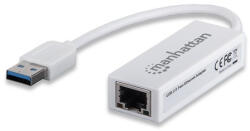 Manhattan kábel átalakító - usb2.0 to rj45 (10/100, fehér) - hogymi