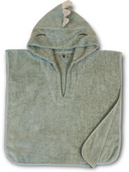 Nuuroo Poncho cu gluga din bumbac organic - Light green Dino - Nuuroo