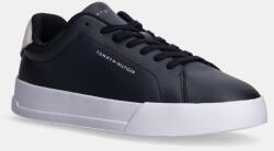 Tommy Hilfiger bőr sportcipő TH COURT LTH DETAIL ESS - sötétkék Férfi 40