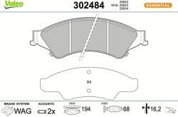 VALEO set placute frana, frana disc VALEO ESSENTIAL 302484 (302484)