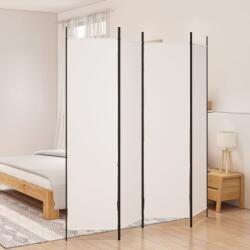 vidaXL Параван за стая Walls, 4 панела, бял, 200x200 см, текстил (350182)