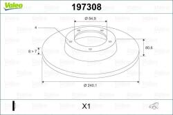 VALEO Disc frana VALEO 197308 (197308) - automobilus
