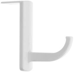  Monitor_headset_holder_W Monitorra ragasztható fejhallgató tartó akasztó, monitor asztali fejhallgató állvány kampó, fehér (Monitor_headset_holder_W)