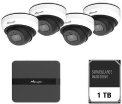 Milesight Technology Kit Camera Supraveghere IP Mini Dome MILESIGHT TECHNOLOGY MS-C2973-PD, 2MP, Lentila 2.8mm, IR 30m + NVR MS-N1004-UPC (KIT4MINIDOME2MP)