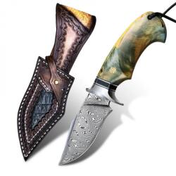 HARAHU Cuțit de vânătoare Damasc HARAHU RY-26626 - Verde KP26626