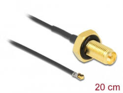 Delock antenna kábel RP-SMA anya-apa MHF 4L LK-dugó 1.37 20cm (12657) (12657)