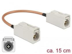 Delock FAKRA B-hüvely > FAKRA B-hüvely RG-316 antenna kábel 15cm (89674) (89674) - aqua