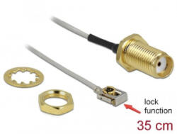 Delock antenna kábel SMA anya-apa MHF I LK-dugó 1.13 35cm (89932) (89932) - aqua