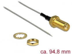 Delock antenna kábel SMA jack válaszfal > nyitott végű, ónozott 1.37 10cm (89600) (89600) - aqua