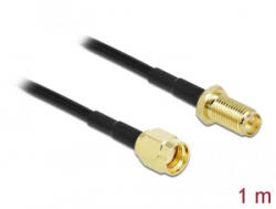 Delock antenna kábel RP-SMA-dugó - RP-SMA-hüvely LMR/CFD100 1m (90443) (90443) - aqua
