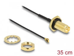 Delock antenna kábel RP-SMA anya-apa MHF I-dugó 1.13 35cm (88383) (88383) - aqua