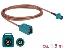 Delock FAKRA Z-dugó > FAKRA Z-hüvely RG-316 antenna kábel 1, 8m (89659) (89659) - aqua