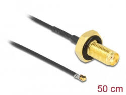 Delock antenna kábel SMA anya-apa MHF 4L LK-dugó 1.37 50cm (12667) (12667) - aqua