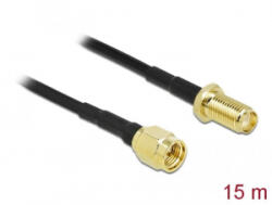 Delock antenna kábel RP-SMA-dugó - RP-SMA-hüvely LMR/CFD100 15m (90444) (90444) - aqua