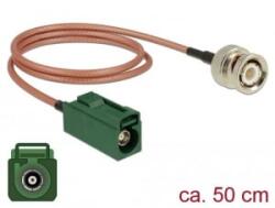 Delock FAKRA E-hüvely > BNC-dugó RG-316 antenna kábel 50cm (89681) (89681) - aqua