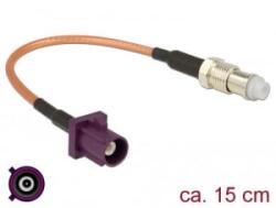 Delock FAKRA D-dugó > FME-hüvely RG-316 antenna kábel 15cm (89675) (89675) - aqua