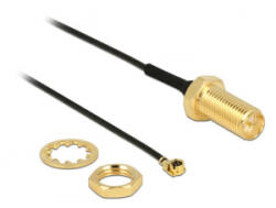 Delock antenna kábel RP-SMA csatlakozó válaszfal > MHF / U. FL-LP-068 10cm (89471) (89471) - aqua