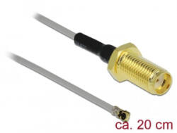 Delock antenna kábel SMA anya -apa MHF 4L -dugó 1.37 10mm 20cm (90402) (90402) - aqua